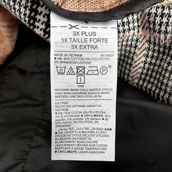 Old Navy Womens Boyfriend Fit Houndstooth Unstructured Blazer Size 3X - Picture 7 of 11